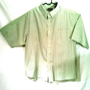 Puritan Men's Grn/Wht Plaid Button Shirt Size 2XL